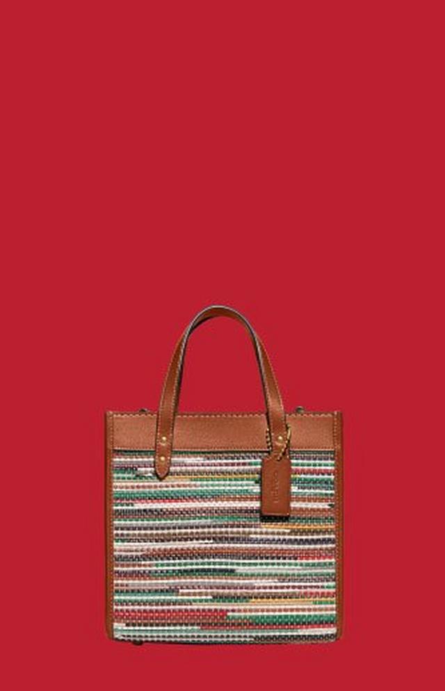 woven multicolored handbag