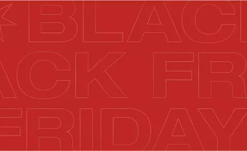 a red background with the words black friday on it