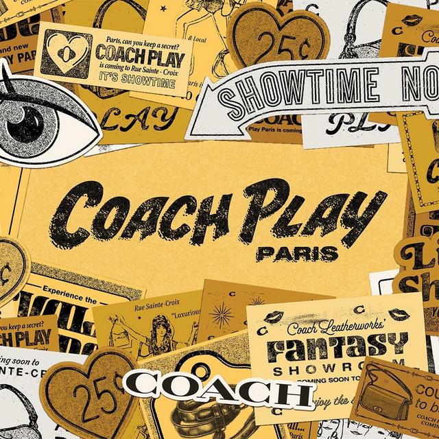 Coach Play Store Paris logo with address 7 Rue Sainte-Croix de la Bretonnerie, 75004 Paris, France.