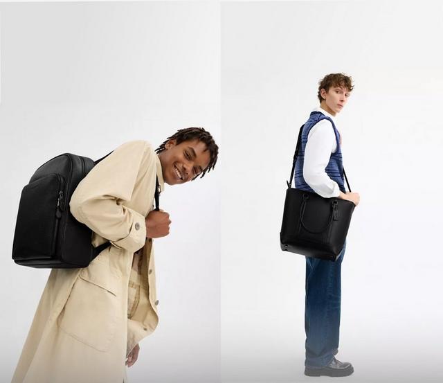 a collage of four men in different poses holding briefcases